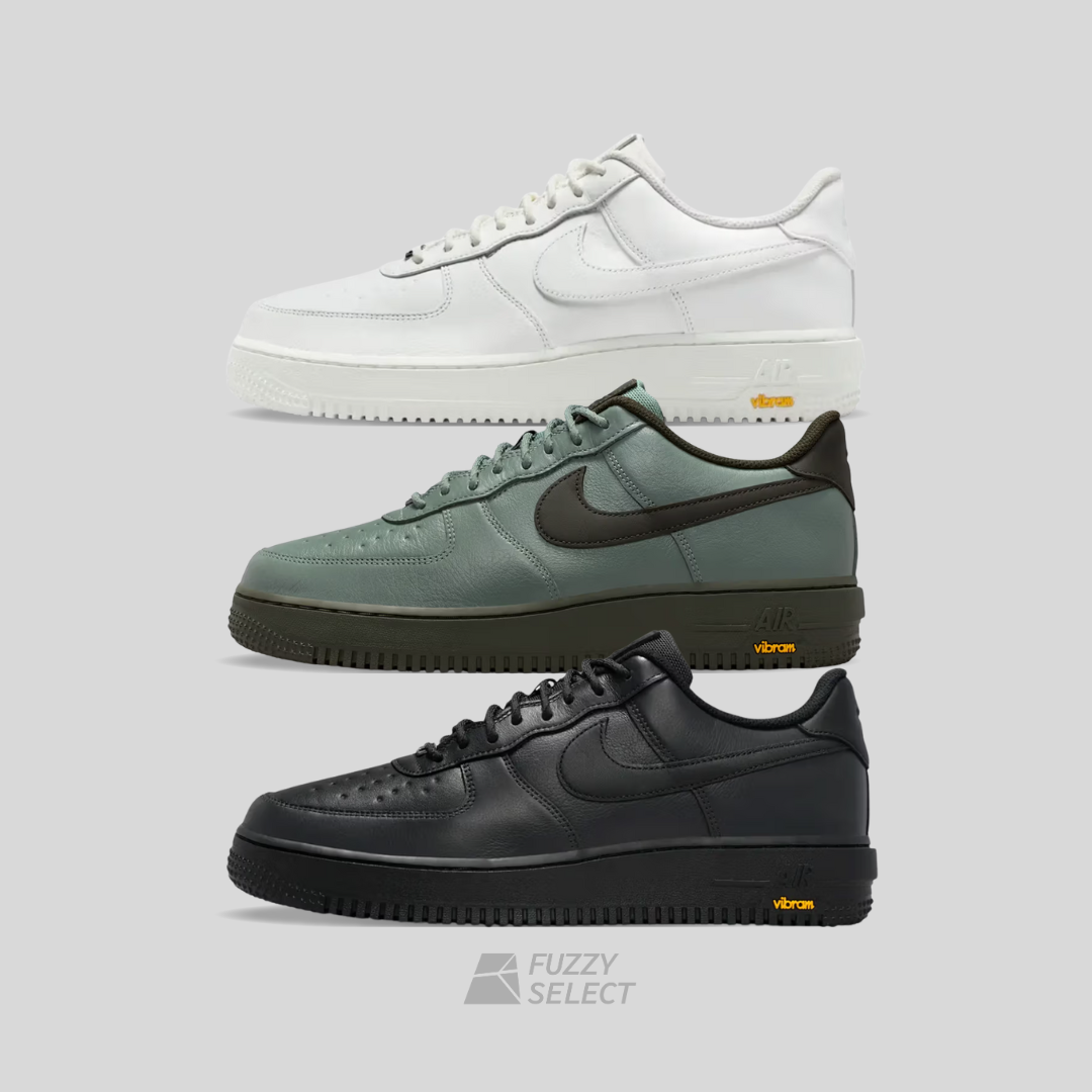 【逢甲 FUZZY】Vibram x Nike Air Force 1 GoreTex 防水 黃金大底 全白HV5953-100 全黑HV5953-001 墨綠色HV5953-300