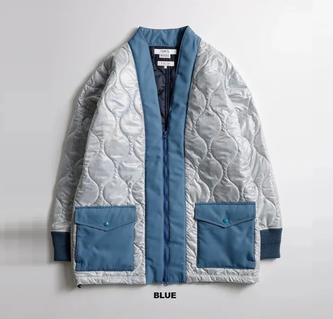FDMTL JAPAN QUILTED HAORI JACKET - BLUE PRE ORDER ITEM (預訂中)