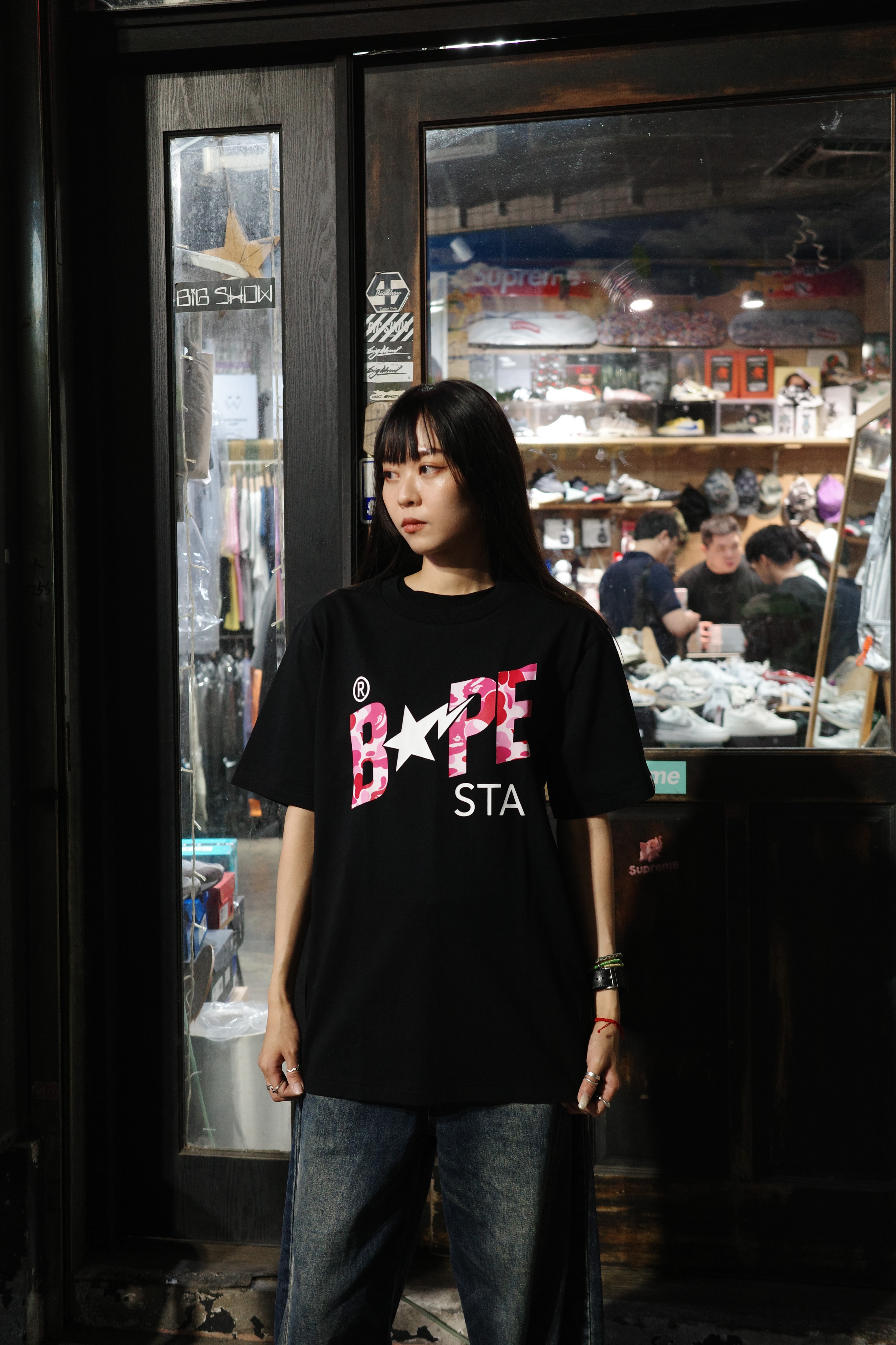 Bape FW25 ABC CAMO系列 粉迷彩Logo印花圓領短袖TEE 1L80-110-008