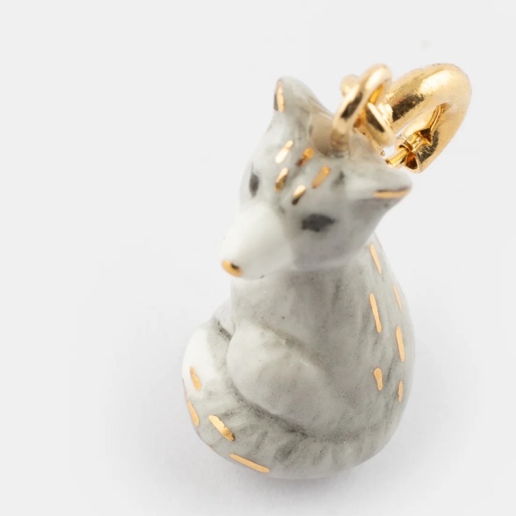 雪狐瓷吊墜