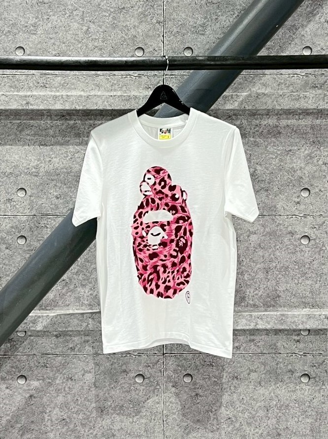 BAPE 粉色豹紋Milo 大猿人頭 短袖 T