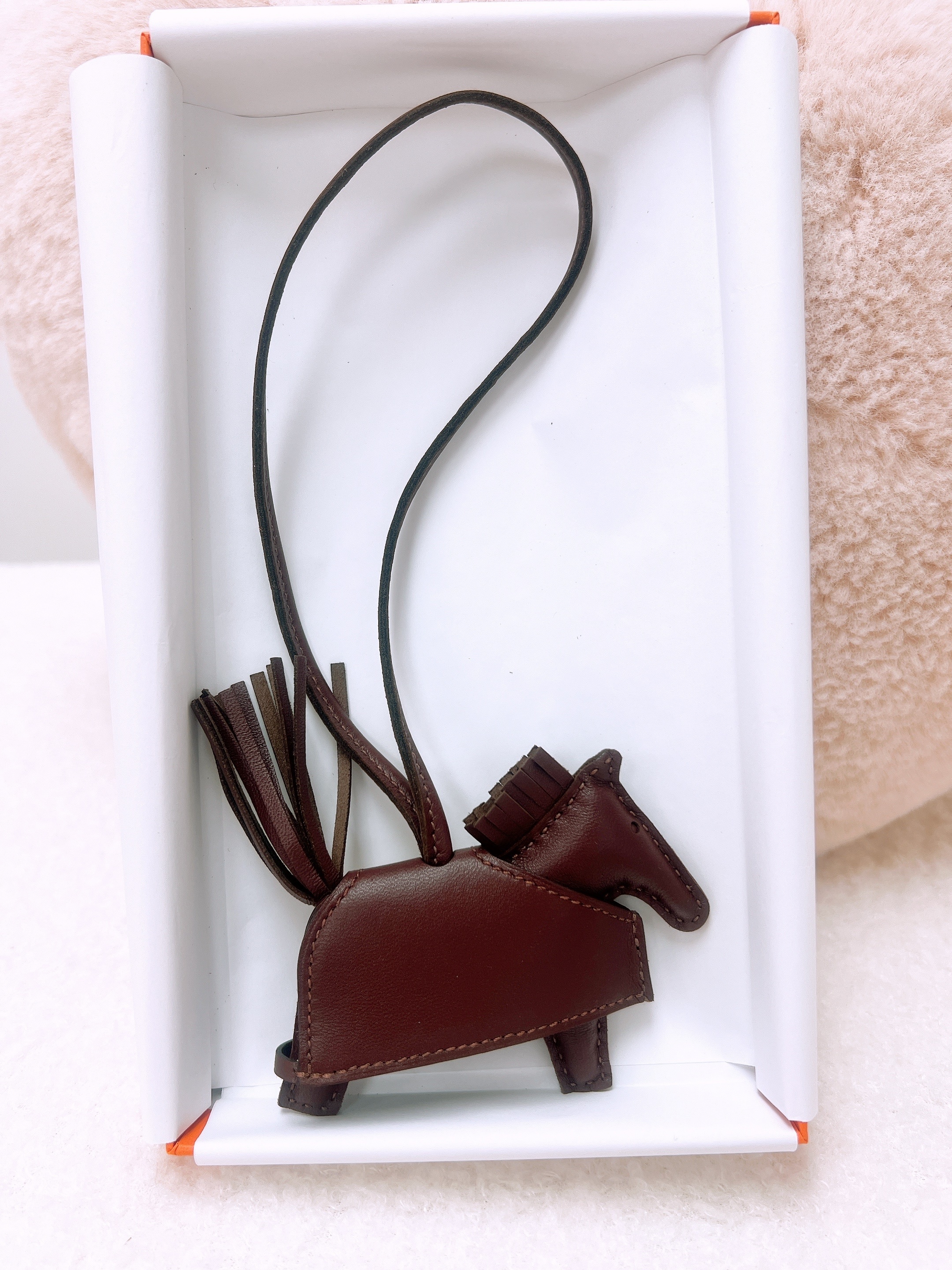 *Brand New* Hermes rodeo rock PM charm (brown/ stamp W)