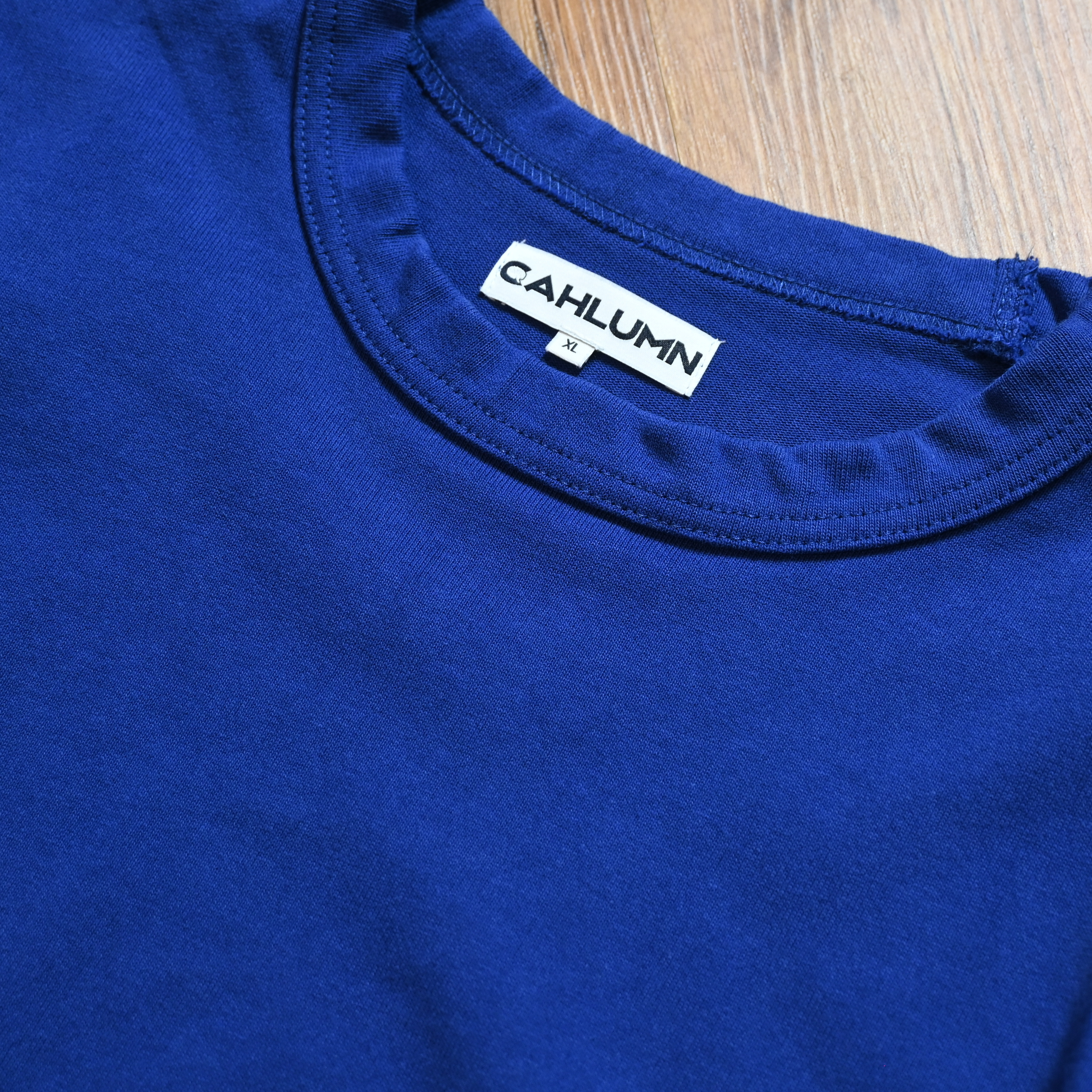 Cahlumn Heavy Weight Jersey Long Sleeve Tee Blue