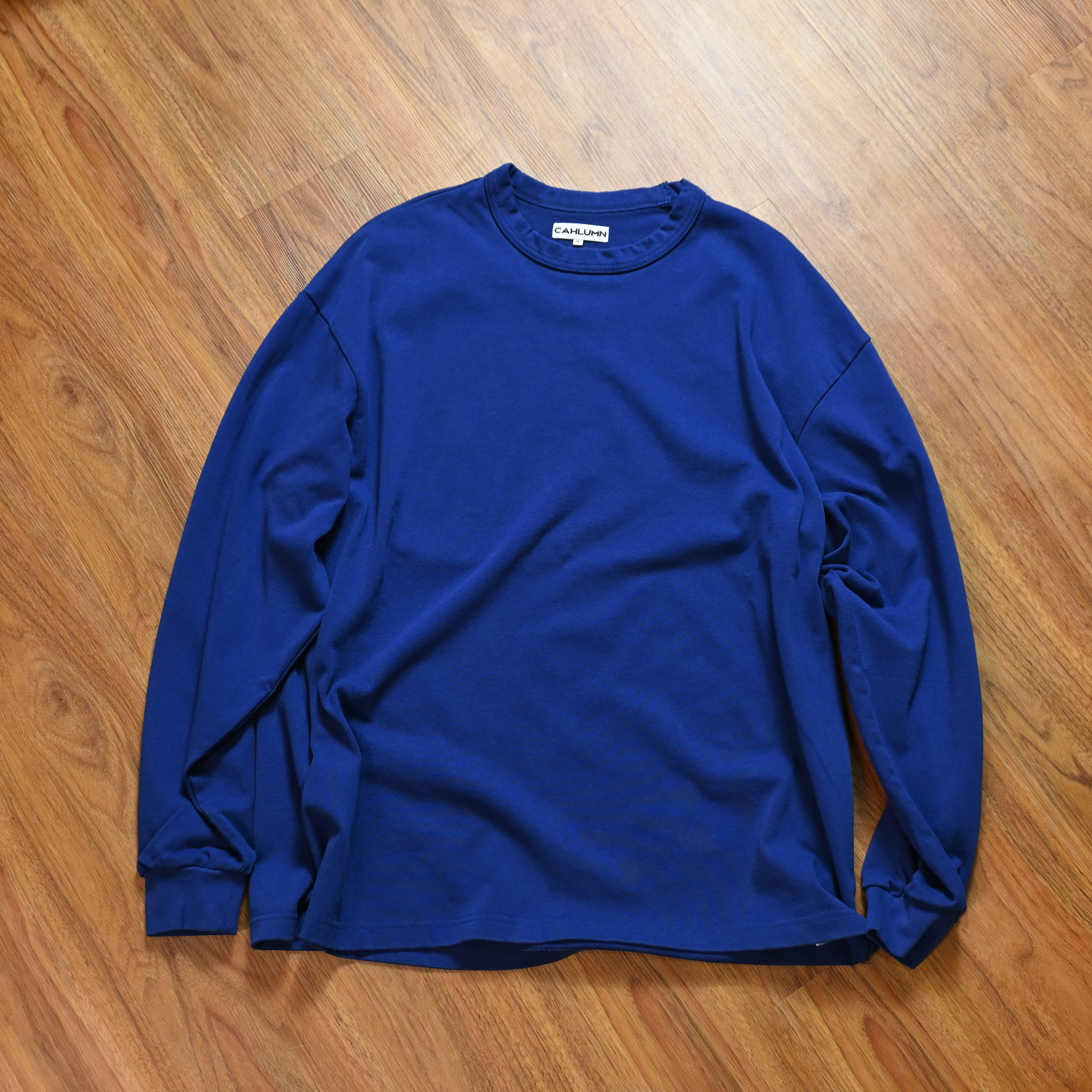 Cahlumn Heavy Weight Jersey Long Sleeve Tee Blue