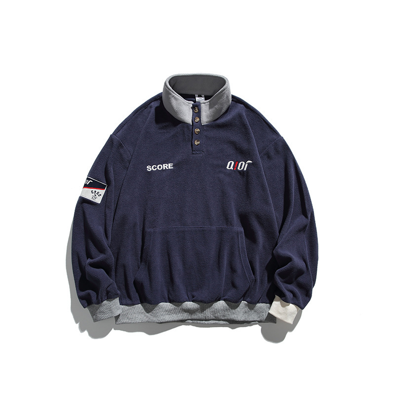 SCORE撞色搖粒絨POLO衫