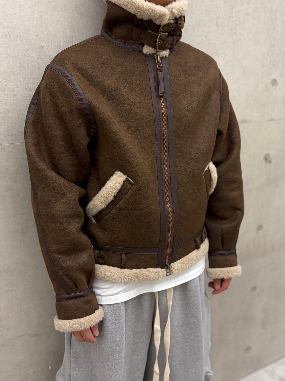 毛毛領拉鍊猄面褸 PULSE-183JK