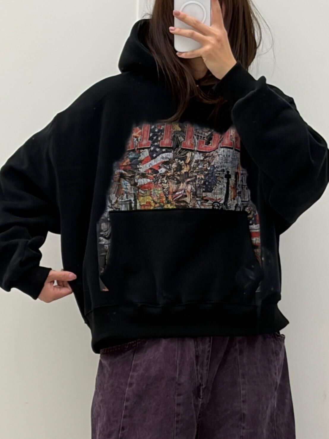 英文字圖案連帽衛衣(薄抓毛底) PULSE-187T