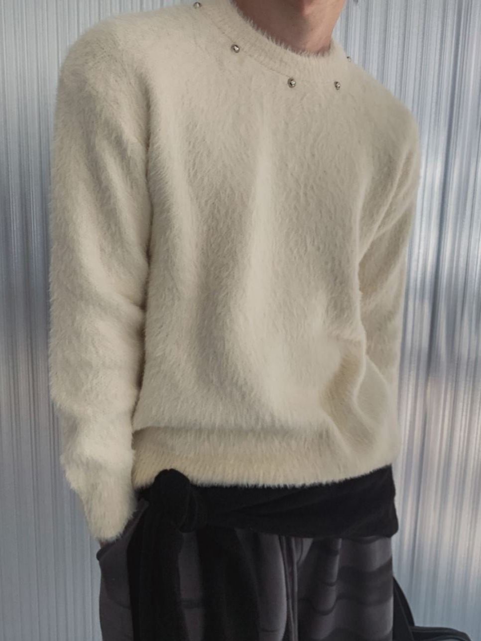 淨色毛毛針織衫 1990S-031T