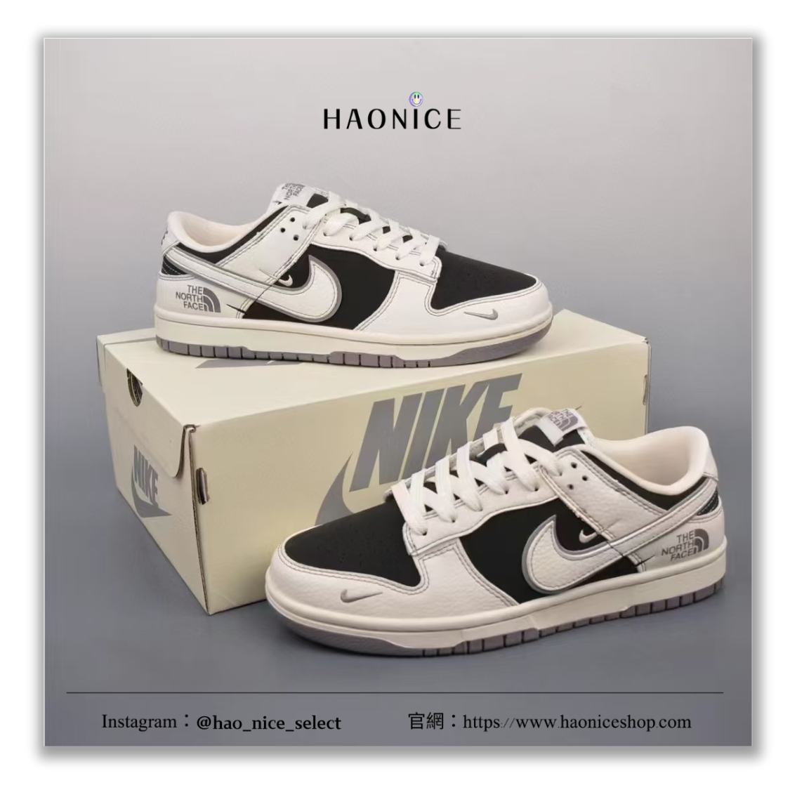 【HAO NICE】限量300雙🔥惡作劇訂製款NIKE DUNK‌ LOW x The North Face 聯名 經典logo黑白配色 板鞋 運動鞋 休閒鞋
