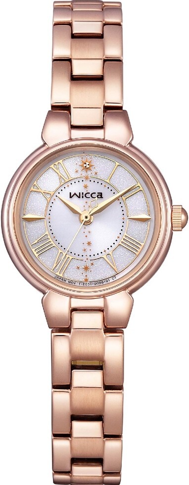 萬年鐘錶 - Citizen - Wicca  台灣限定魔法閃耀太陽能不鏽鋼女錶 KP2-167-15 錶徑23.5MM