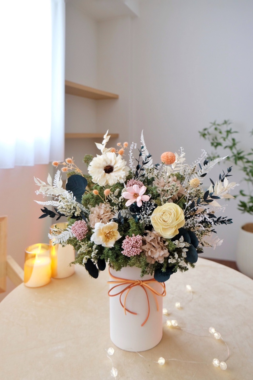 森林太陽花乾燥花盆花