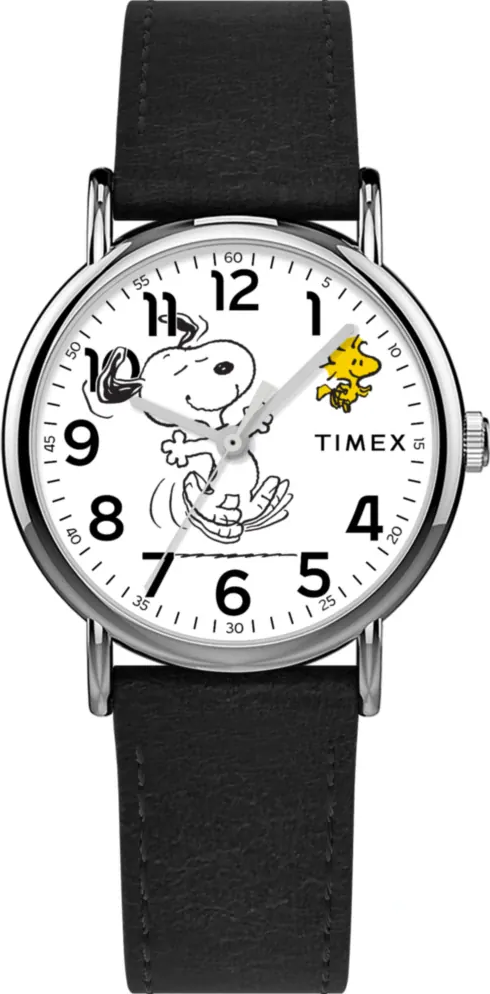 萬年鐘錶 - TIMEX 天美時   Peanuts Weekender 史奴比SNOOPY跳舞款面盤女錶 TW2Y31000 錶徑38MM