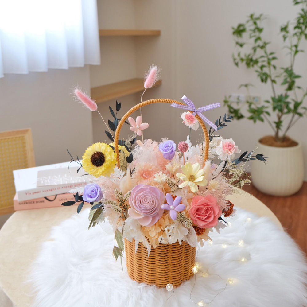 繽紛可愛 永生提籃花