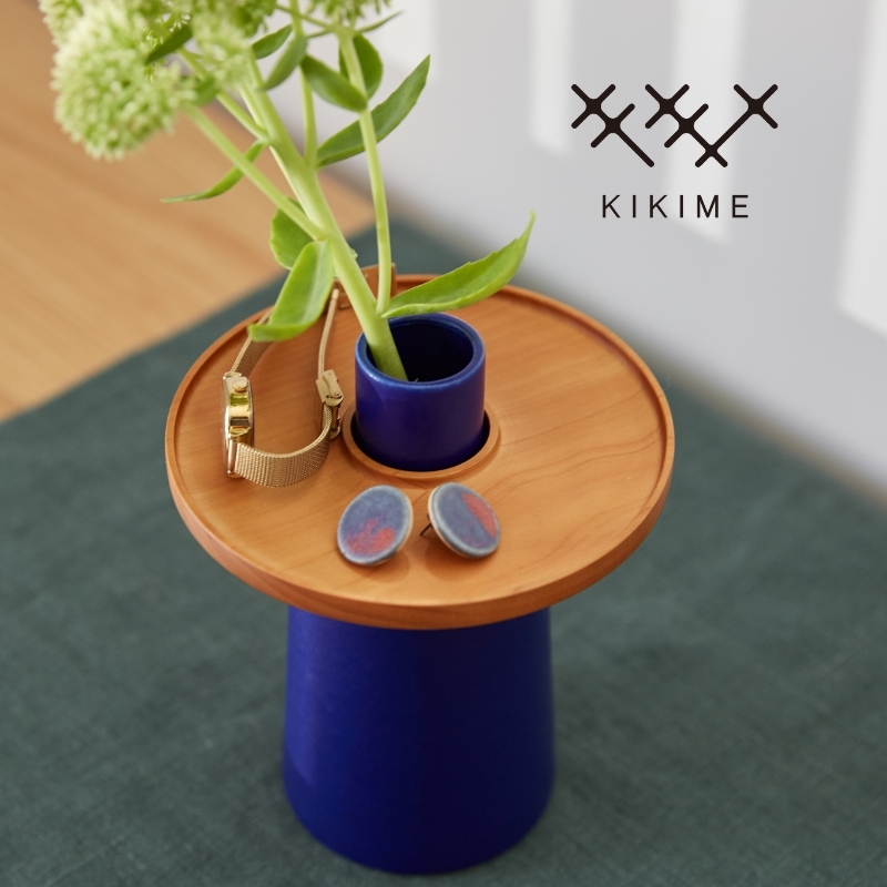 【日本 KIKIME】hanauke 美濃燒陶器花瓶 & 檜木托盤