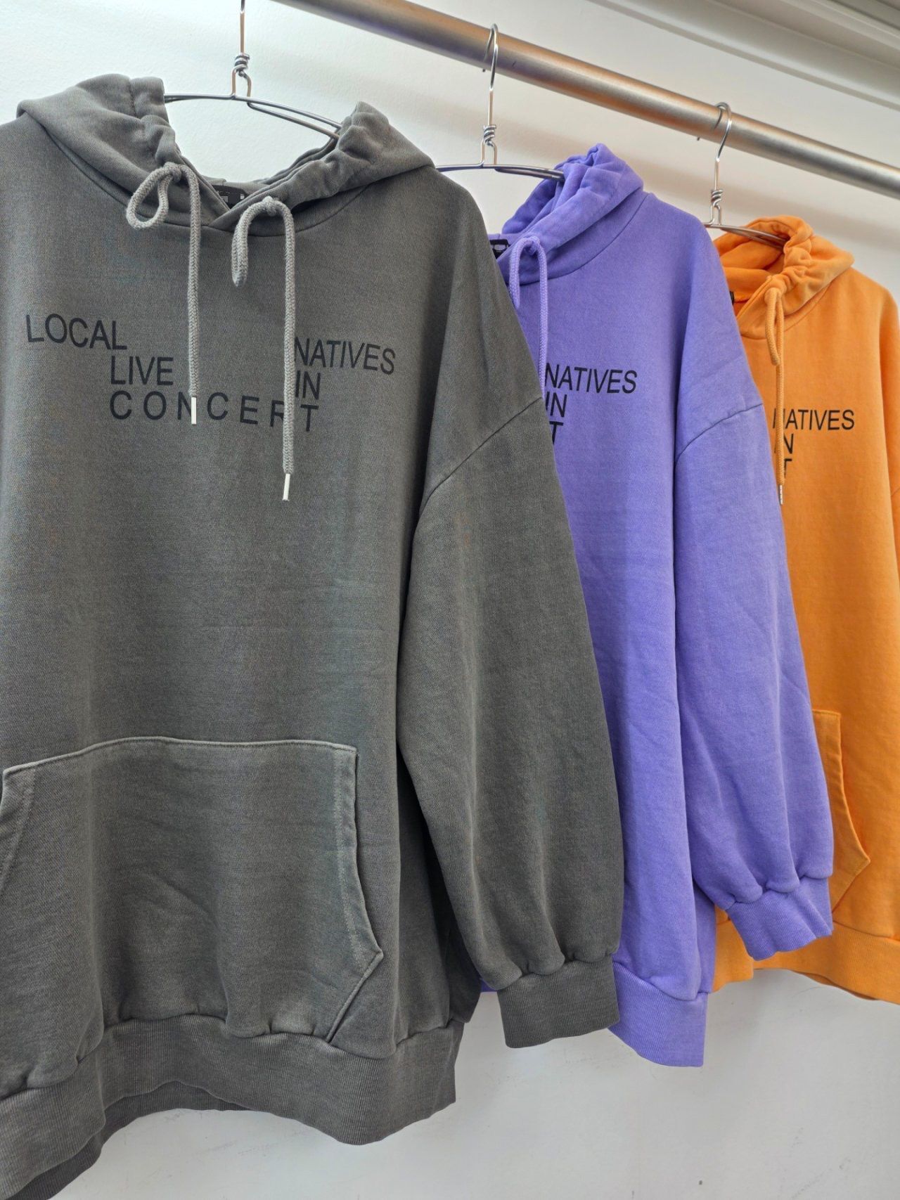 OverSize洗水英文字圖案連帽衛衣(薄抓毛底) T5845