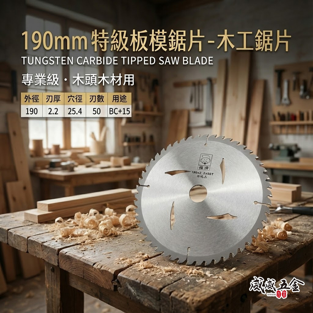 日本 福神｜190mm 特級板模用鋸片 木工鋸片 切片 切木 木頭用 特級切割片 50T 切割機鋸片｜50齒
