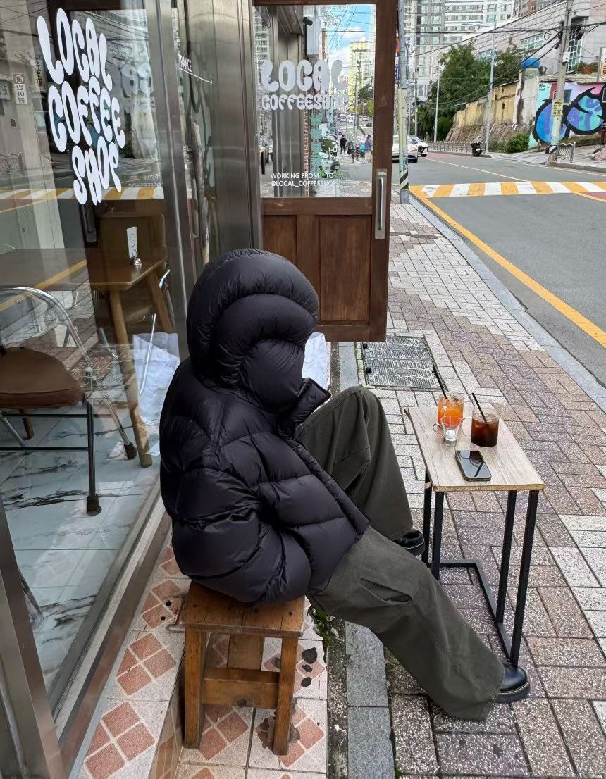 山型鴨絨連帽短外套