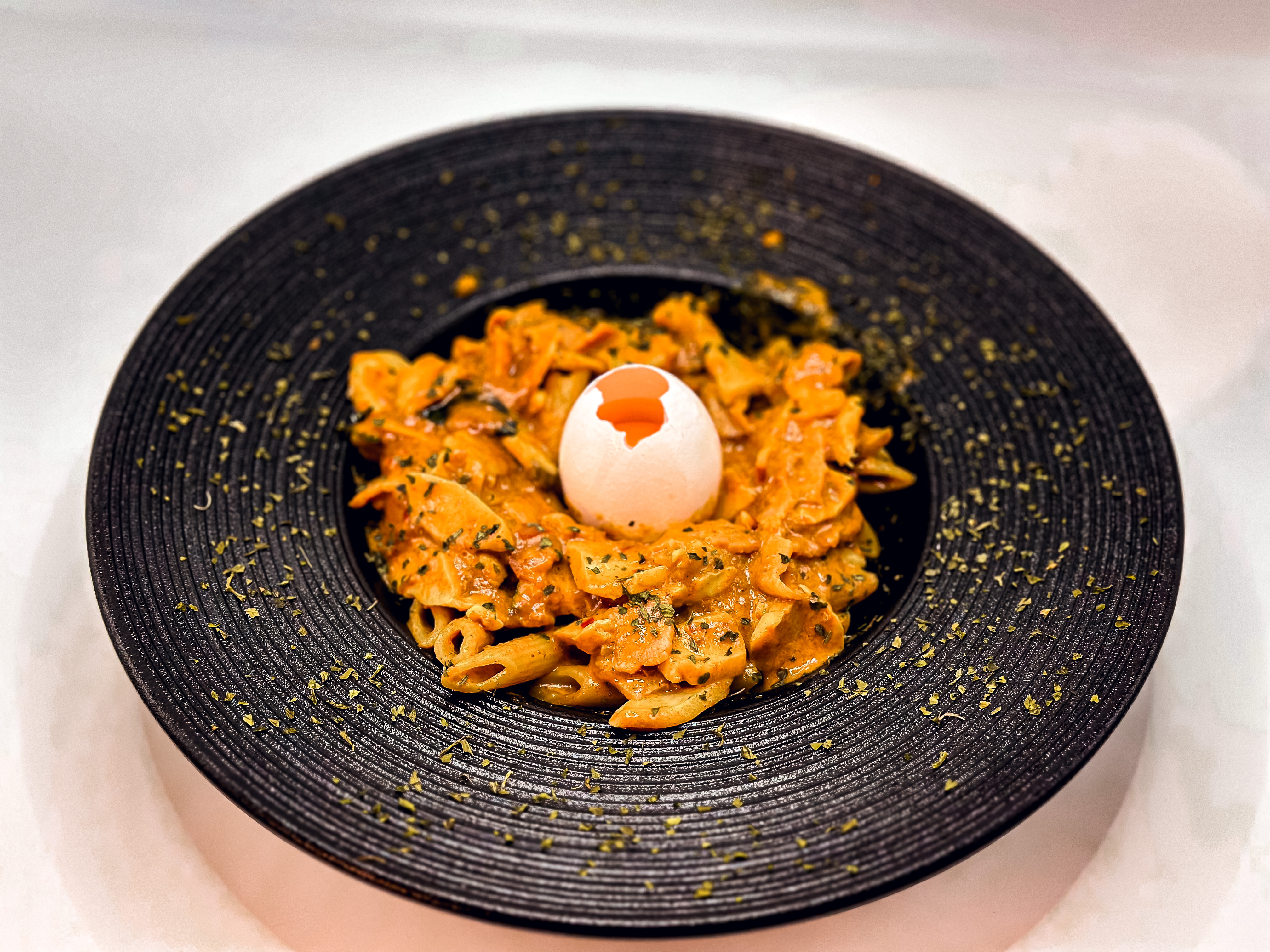 濃香喇沙蘑菇煙肉長通粉