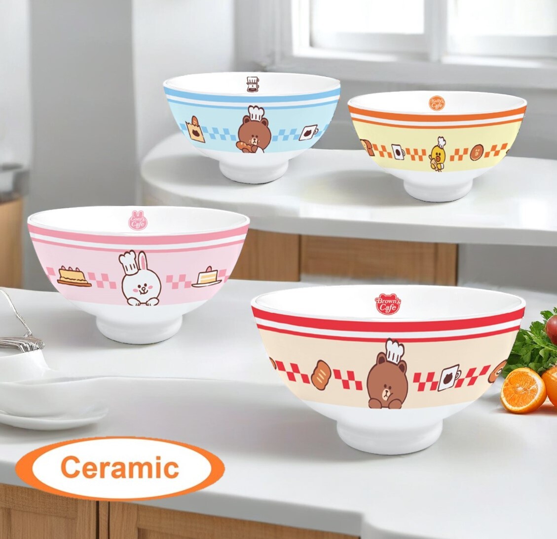 LINE FRIENDS 4P陶瓷碗禮盒套裝