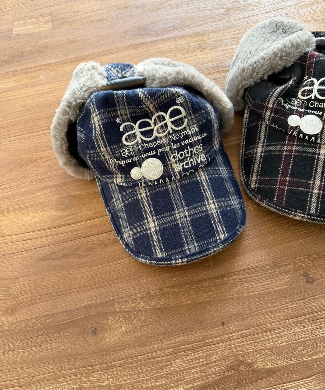 aeae WEB LOGO TROOPER CAP Navy 毛毛飛行帽遮耳帽