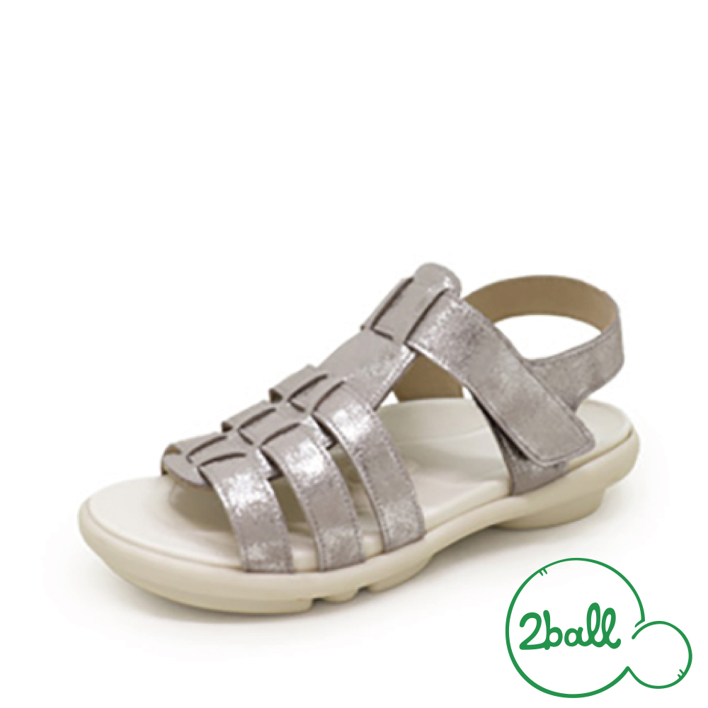 大阪樂步健康鞋 2ball魚骨編織輕量後帶涼鞋TB204(GLD-金色/GUM-銀色/BLKXBLK-純黑)