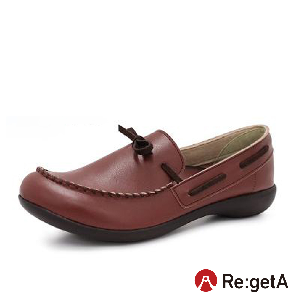 大阪樂步健康鞋 Re:getA軟皮綁帶樂福鞋R2362(WIN-酒紅色)
