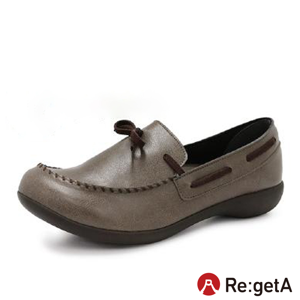 大阪樂步健康鞋 Re:getA軟皮綁帶樂福鞋R2362(DGY-深灰色)