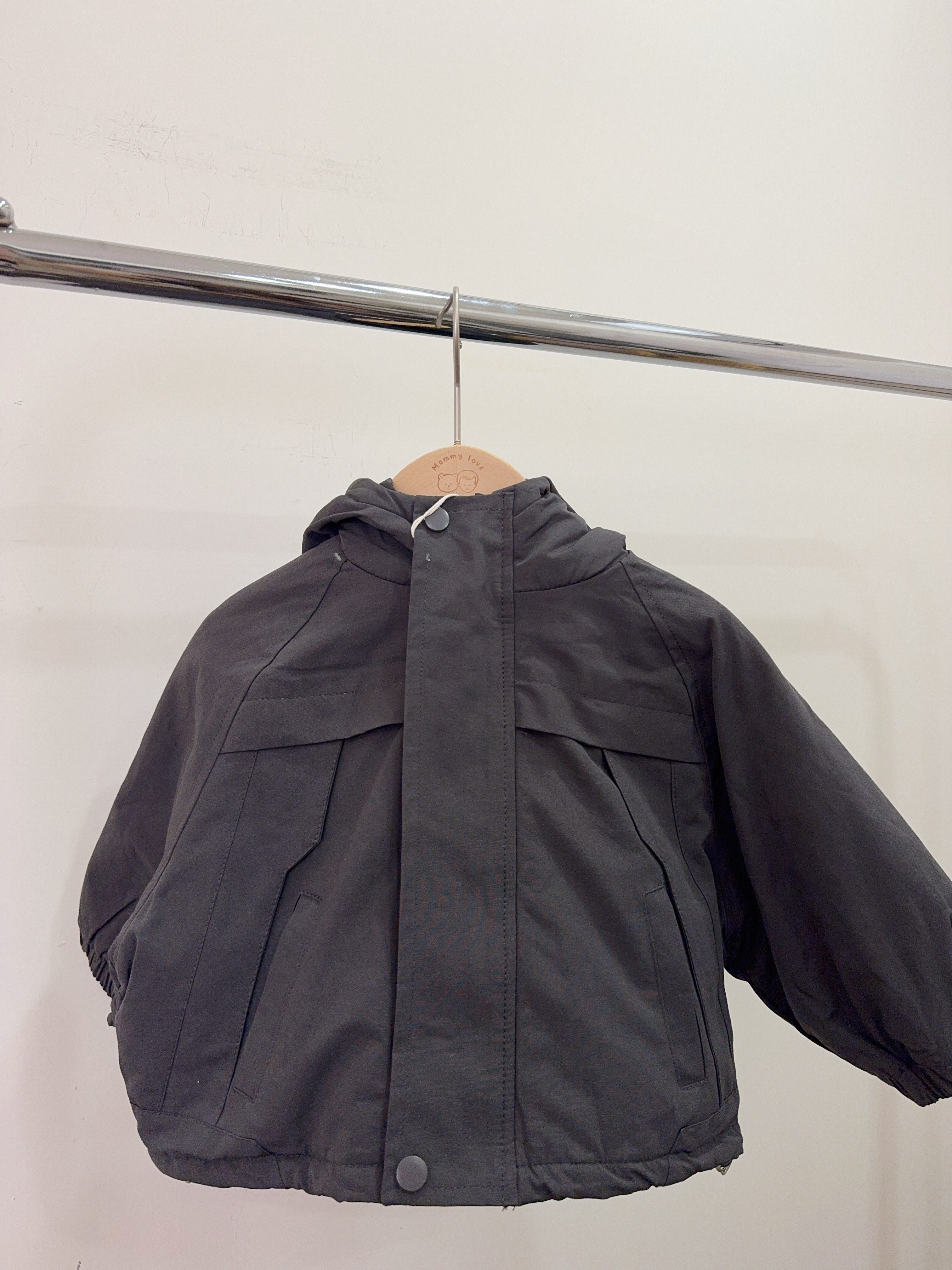 NH6686背後口袋鋪棉防風連帽外套