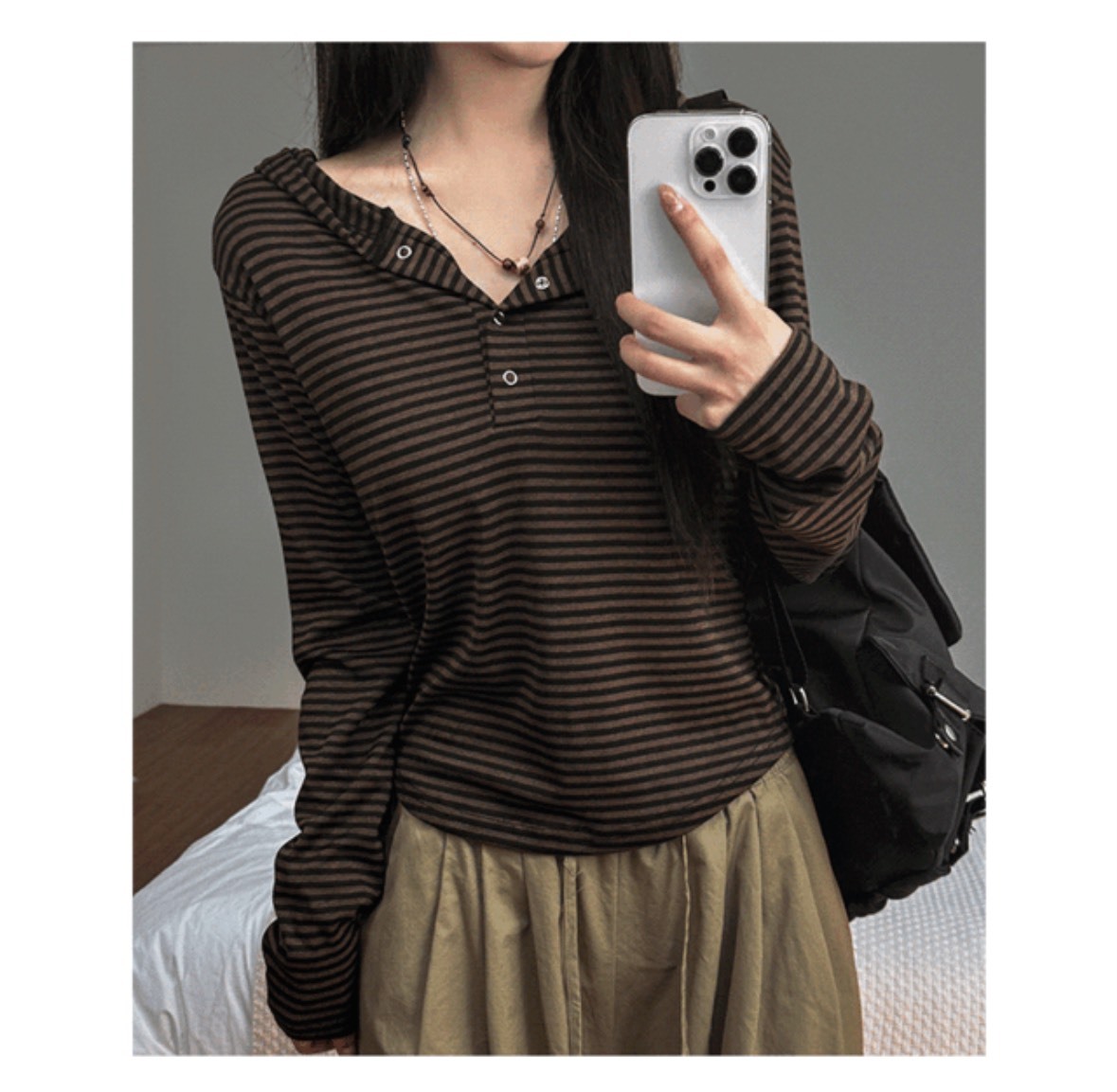 LOOXP 條紋連帽衣 薄長袖 連帽上衣