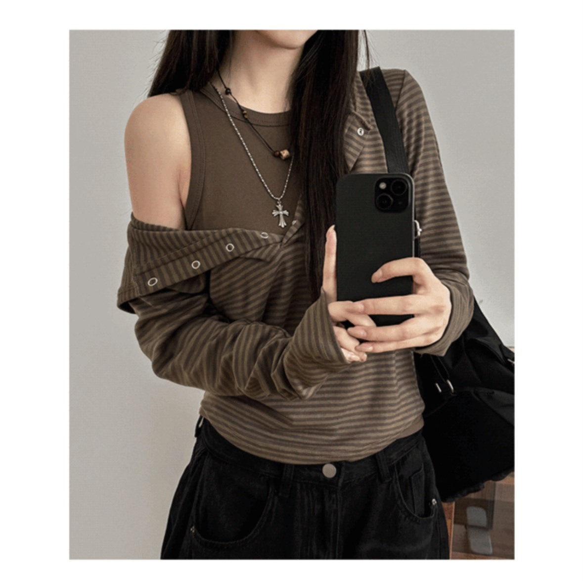 LOOXP 條紋連帽衣 薄長袖 連帽上衣