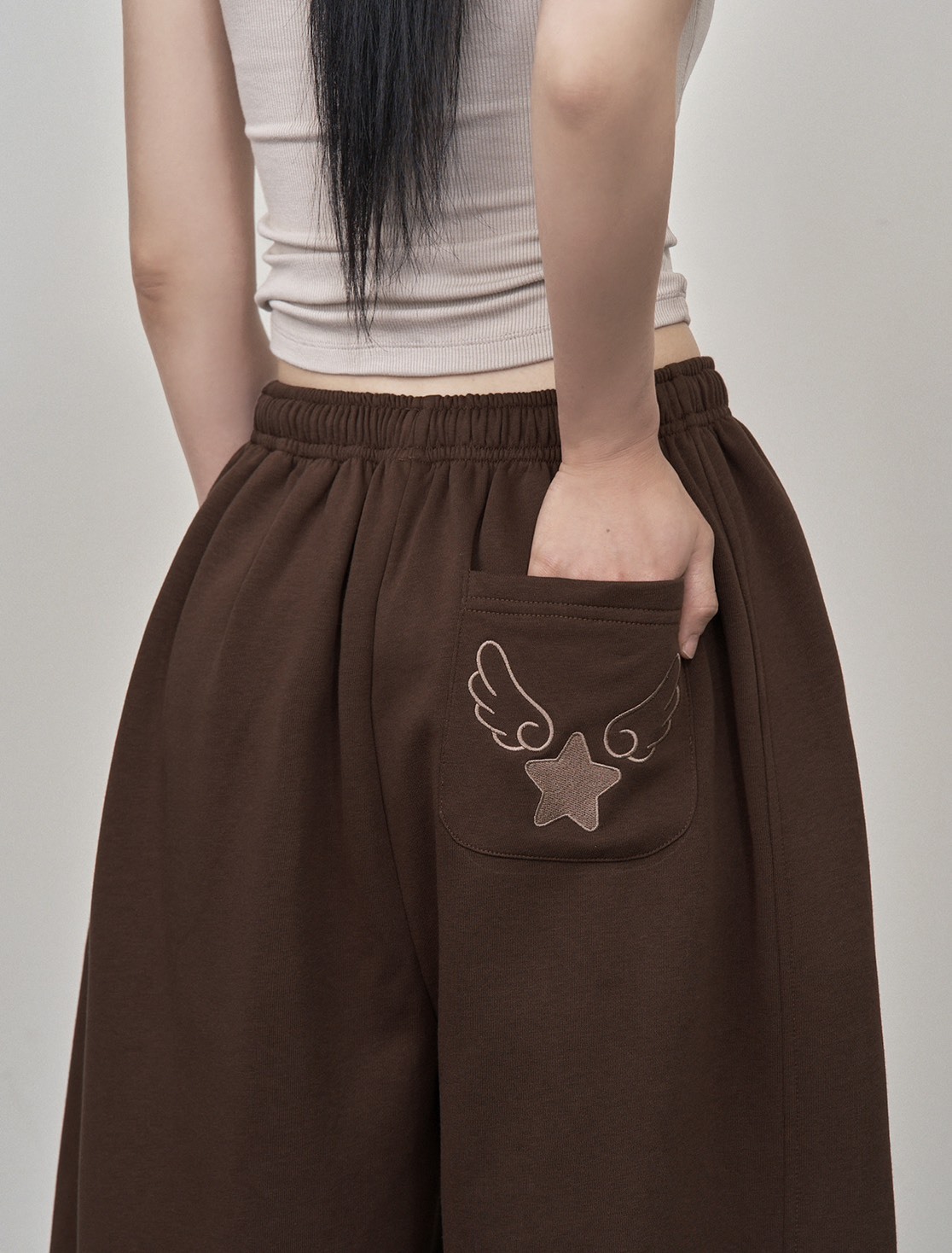 LOOXP 翅膀棉褲 翅膀 星星 垂墜感