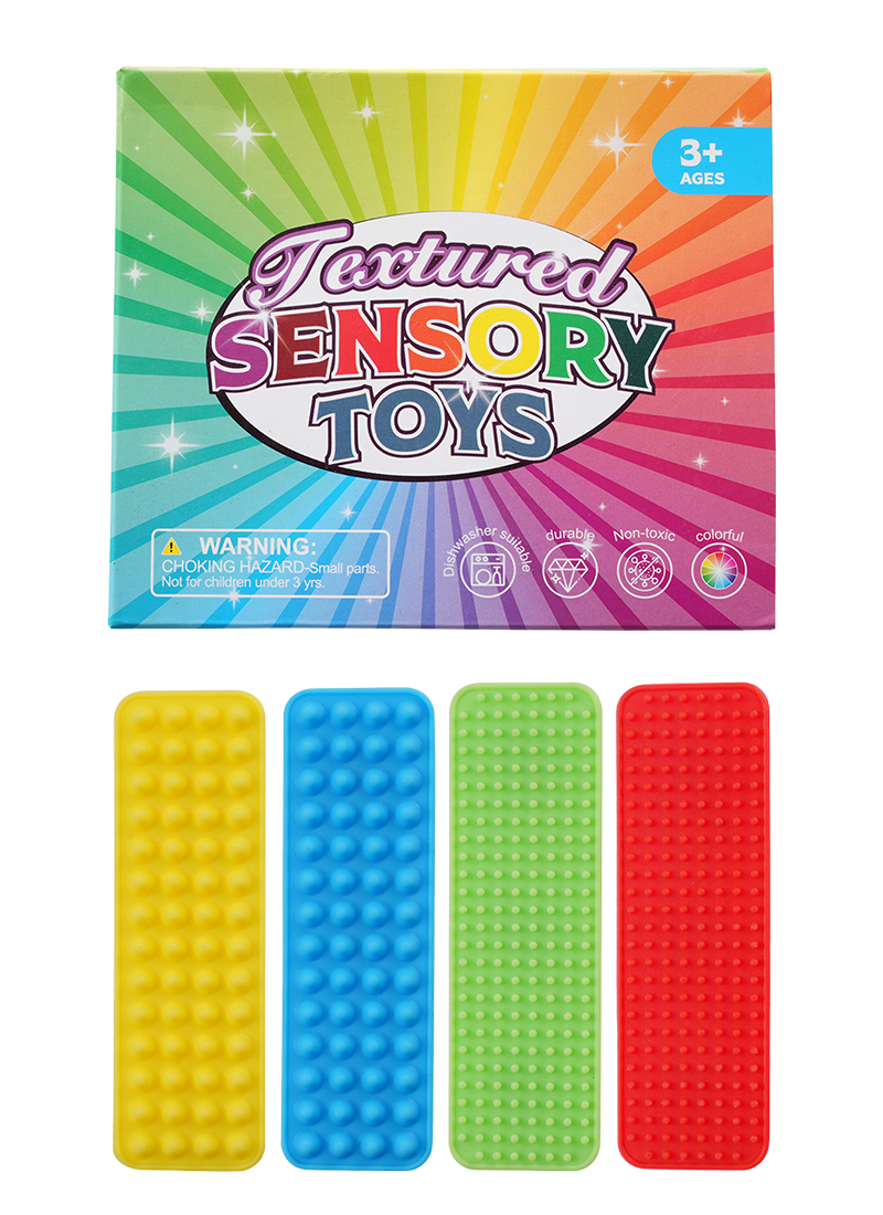 減壓系列-Sensory Fidget Toys感官矽膠條帶吸盤紋理彩盒裝 TY0682