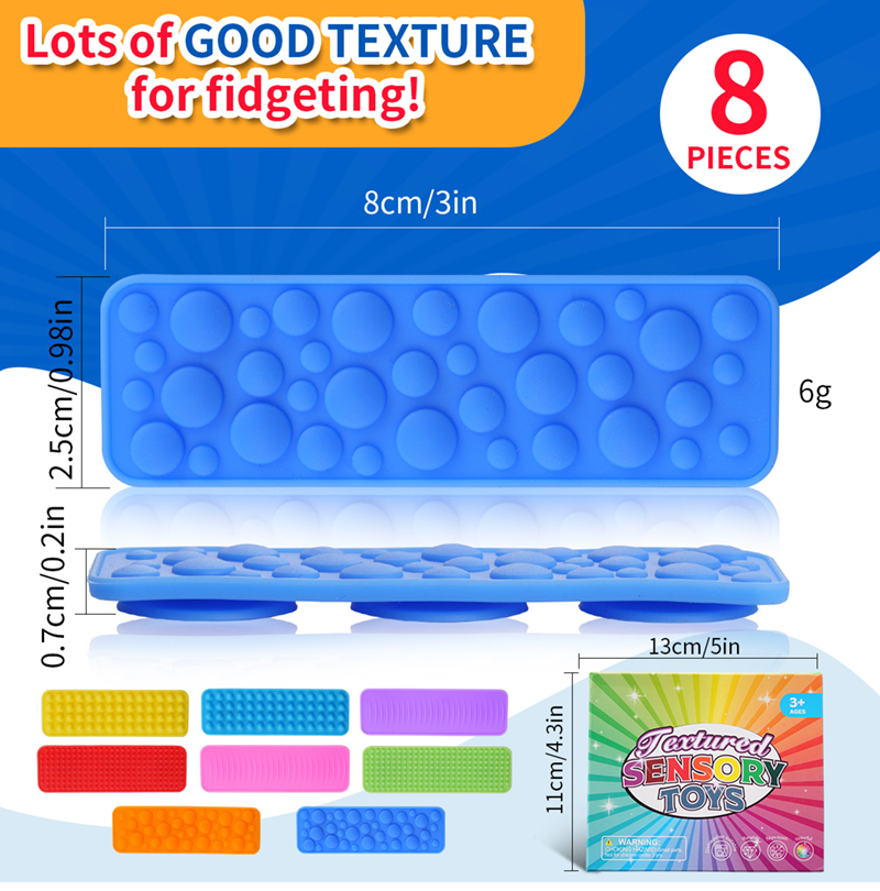 減壓系列-Sensory Fidget Toys感官矽膠條帶吸盤紋理彩盒裝 TY0682