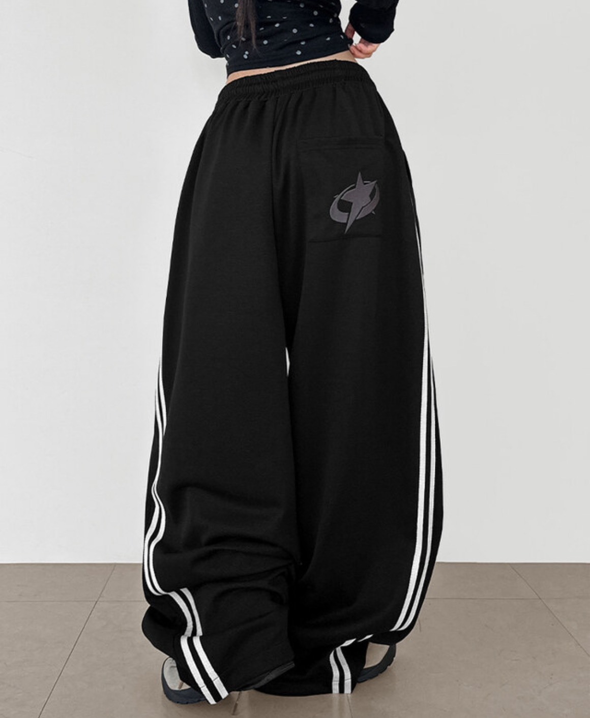 LOOXP 星星棉褲 拼接棉褲 星星