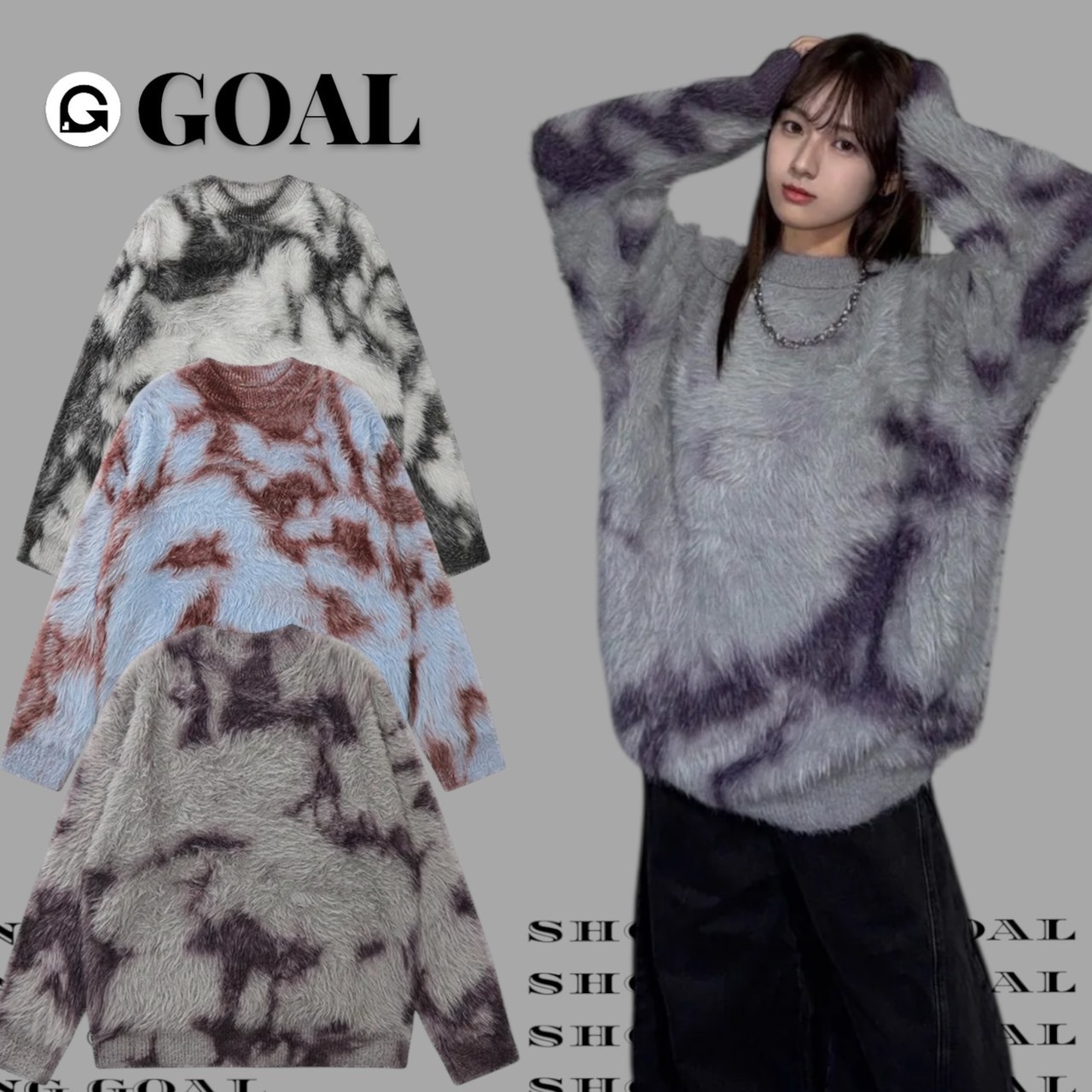 (GOAL) 渲染 馬海毛 毛衣 geesas 6517