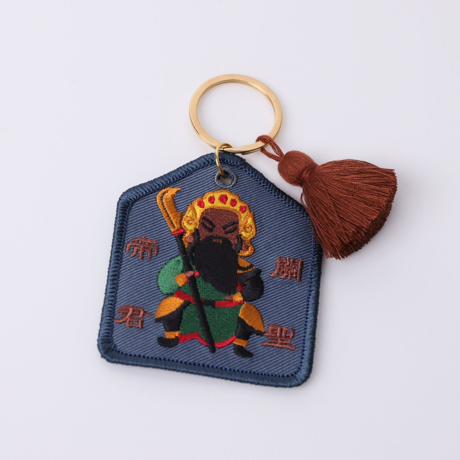 印花樂平安符造型刺繡吊飾/台灣神明們/關聖帝君