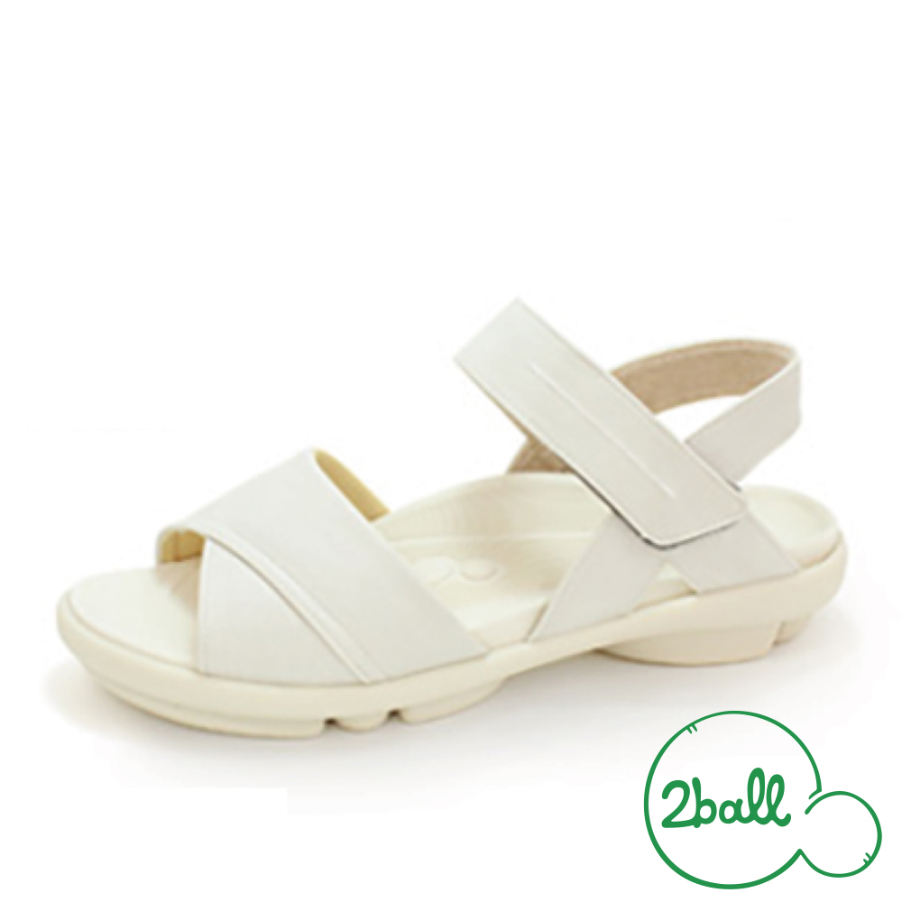 大阪樂步健康鞋 2ball 都會風知性優雅後帶涼鞋TB201(IVO-象牙白)