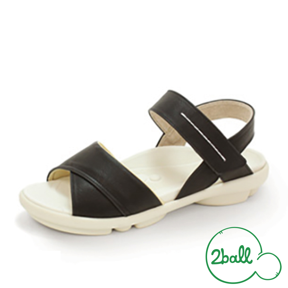 大阪樂步健康鞋 2ball 都會風知性優雅後帶涼鞋TB201(BLK-黑色)