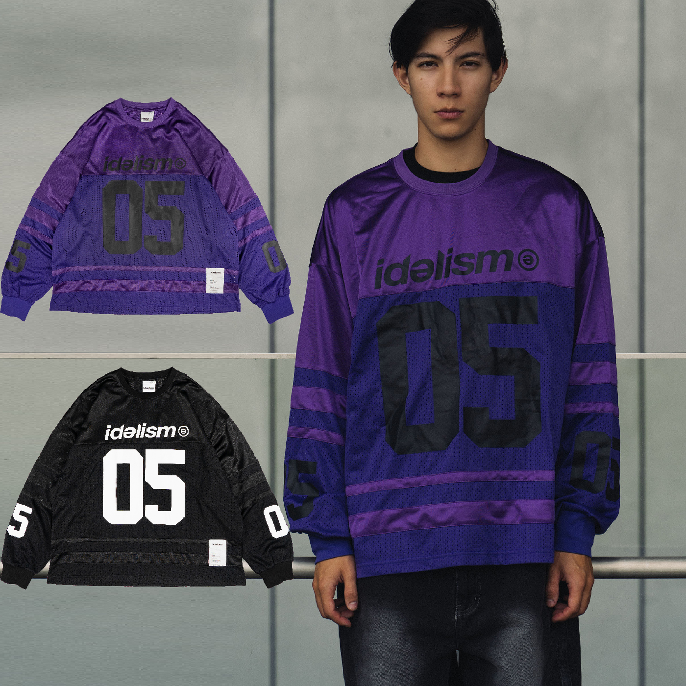idealism Hockey Jersey 黑色 紫色 冰球衣 長T【ID25075】