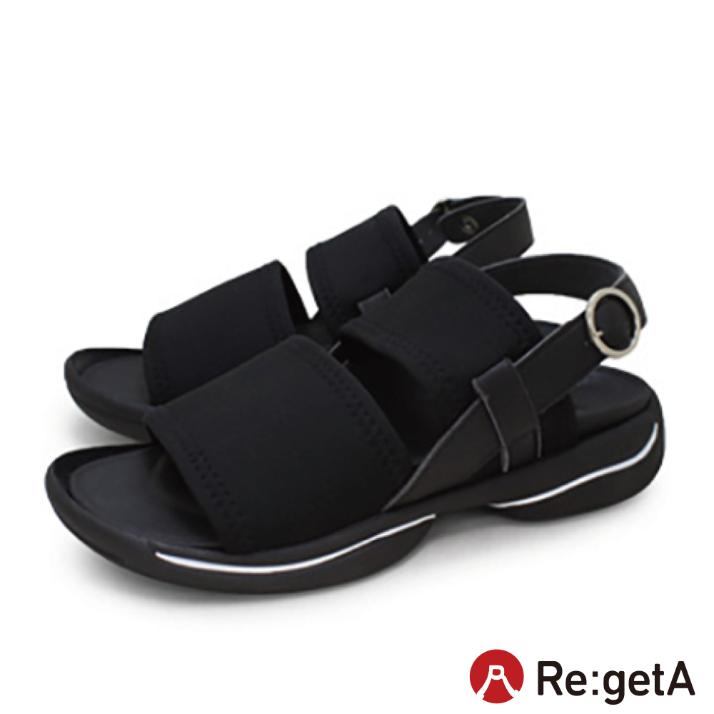 大阪樂步健康鞋 Re:getA輕量運動風後帶涼鞋RE3093(BLK-黑色)
