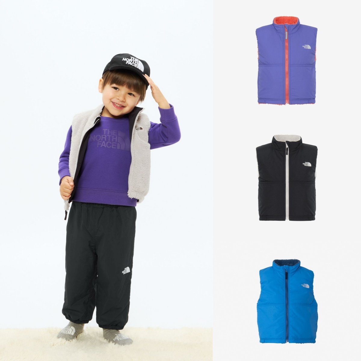 預購┃日本 嬰兒款 TNF Baby Reversible Cozy Vest 雙面穿 搖粒絨 尼龍 背心