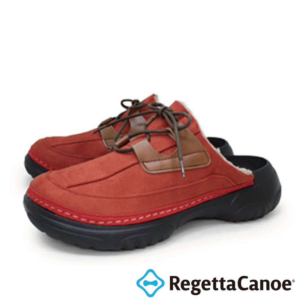 大阪樂步健康鞋RegettaCanoe-麂皮絨面保暖便鞋穆勒鞋CJRG0004(BRK-磚紅色)