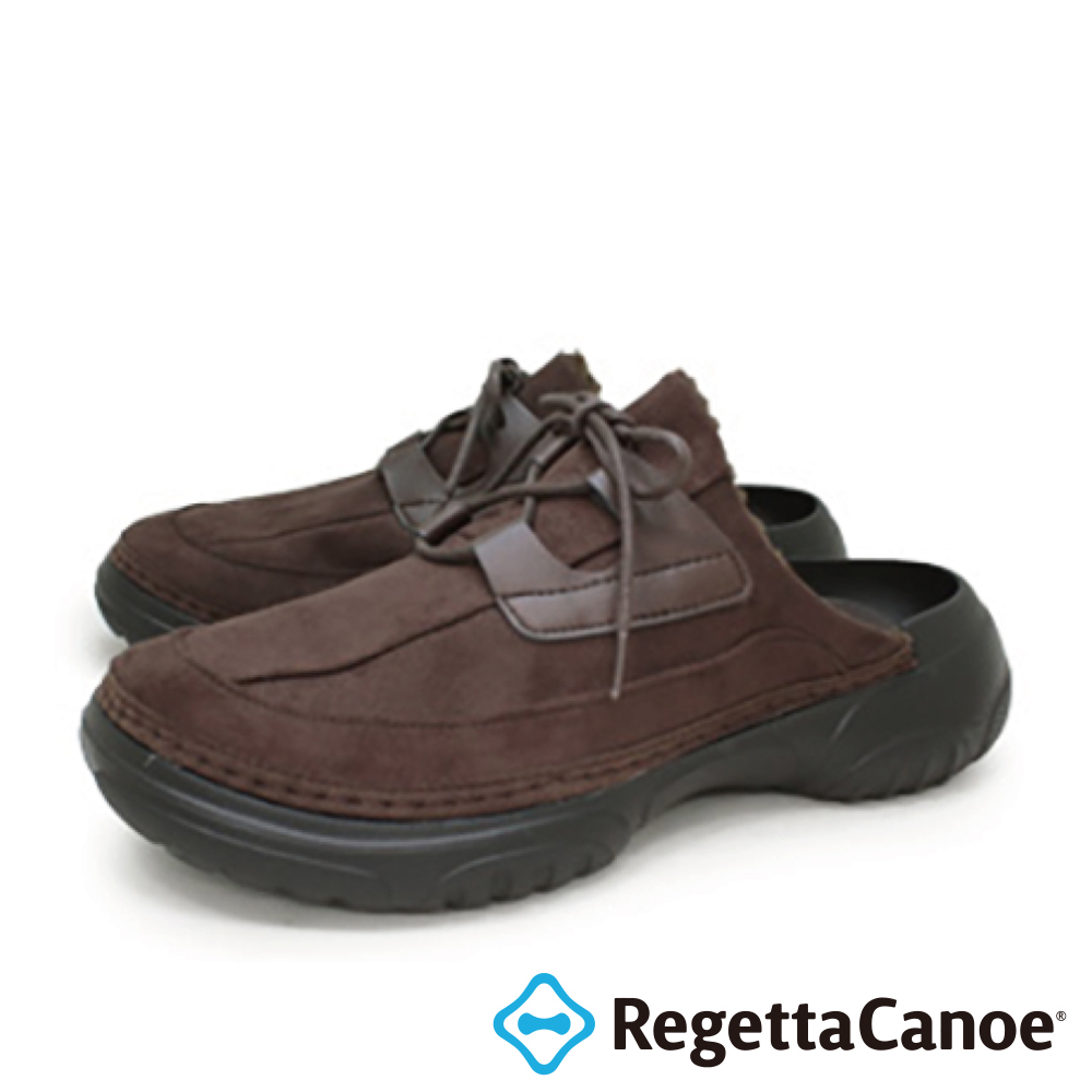 大阪樂步健康鞋RegettaCanoe-麂皮絨面保暖便鞋穆勒鞋CJRG0004(DBR-深咖啡)