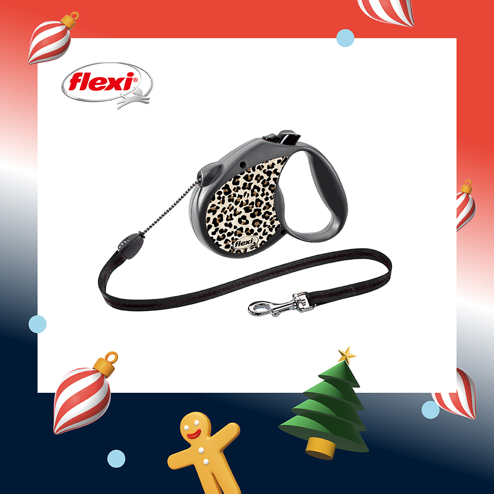 【臭味滾 X 狗狗禮盒｜結帳輸入兌換碼免費兌換】飛萊希 時尚豹紋系列索狀伸縮牽繩