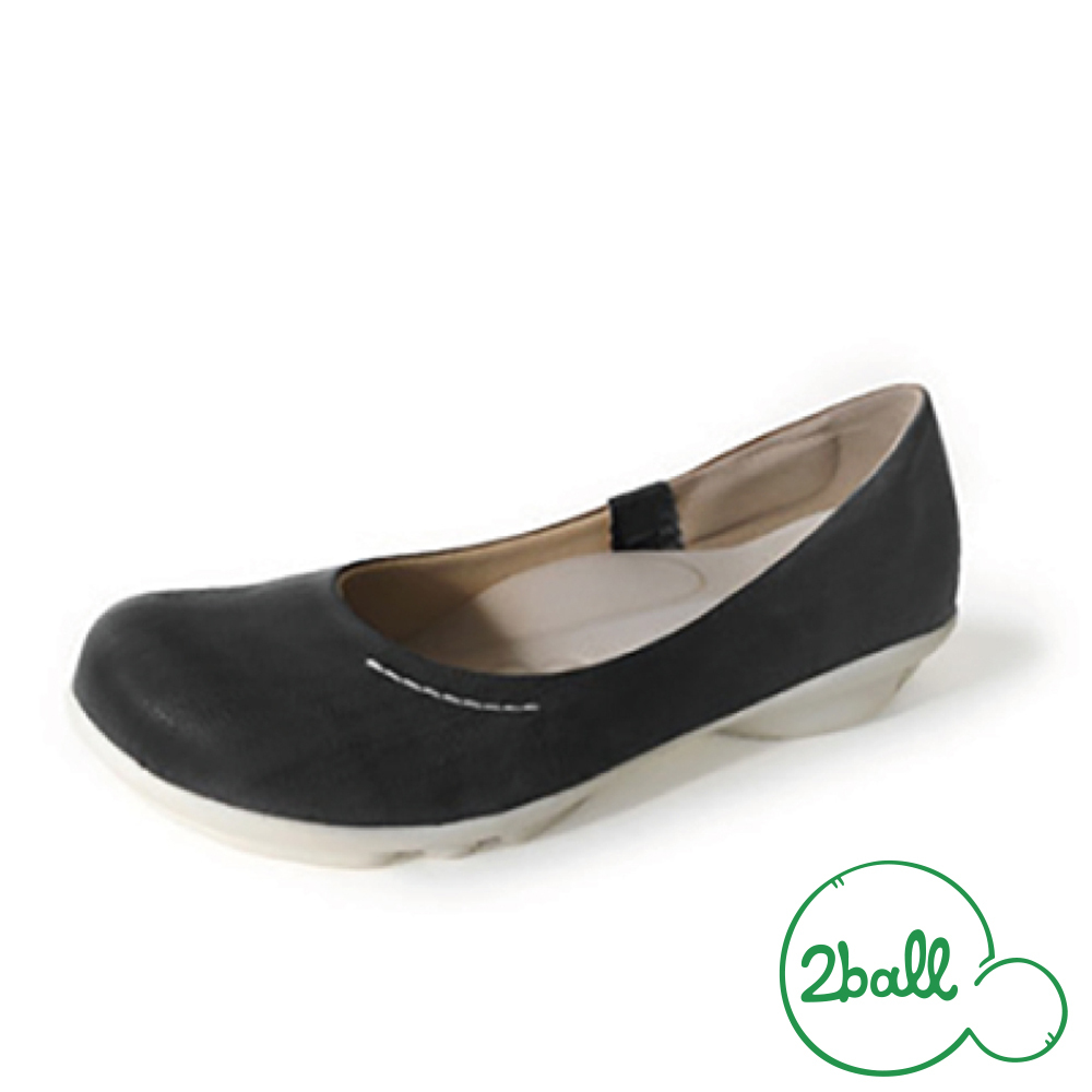 大阪樂步健康鞋 2ball 通勤機能平底娃娃鞋TB101(BLK-黑色)