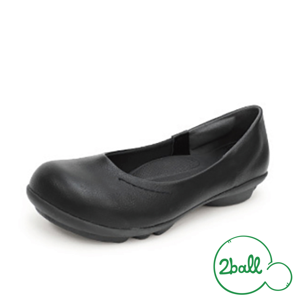 大阪樂步健康鞋 2ball 通勤機能平底娃娃鞋TB101(BLKXBLK-純黑)