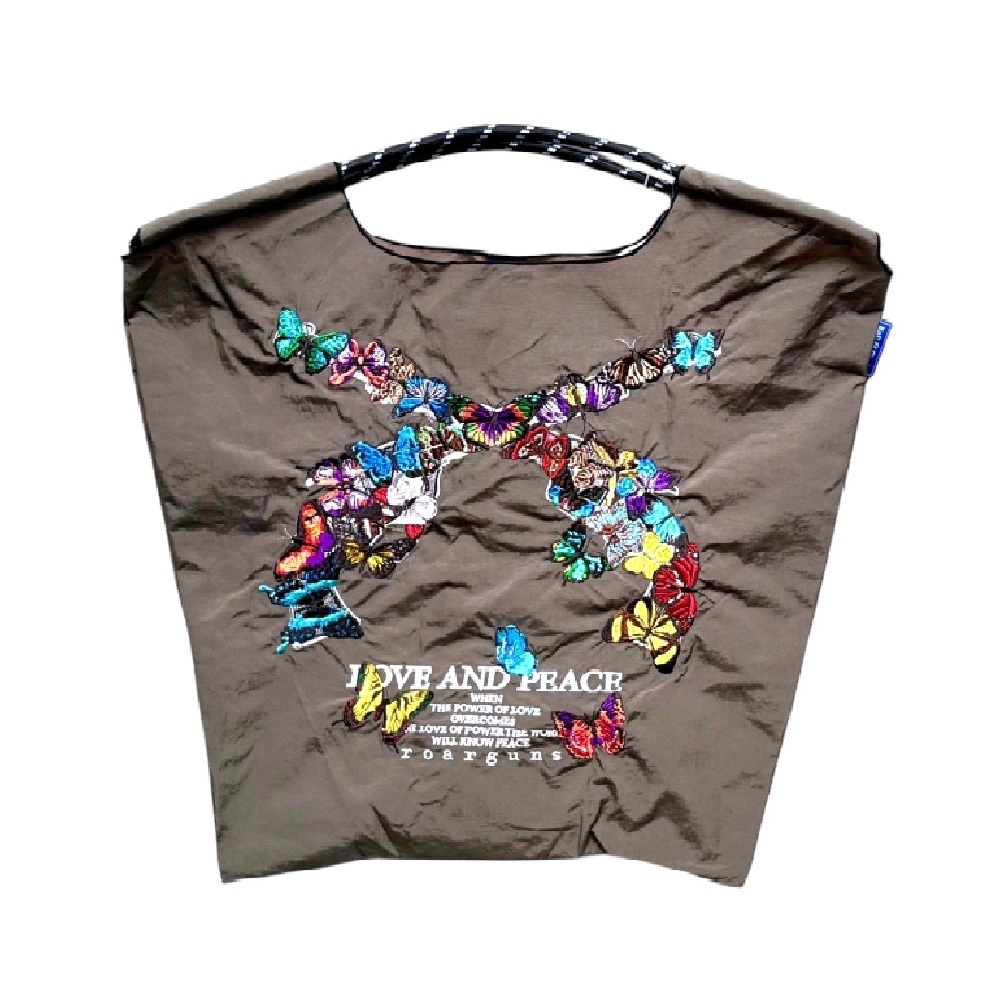 Ball＆Chain 刺繡環保購物袋 M號 - 灰 (32500361)