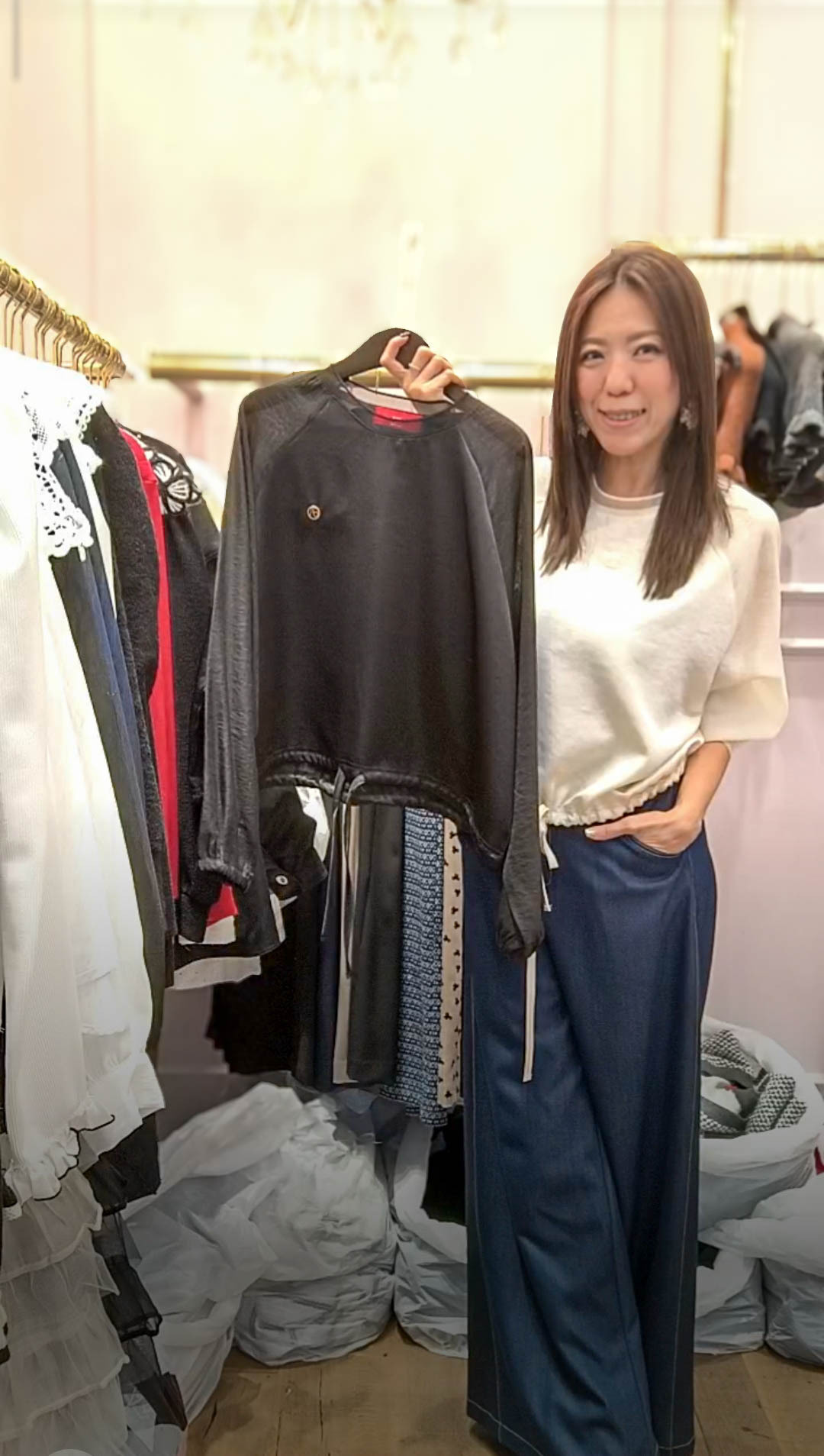 🎈K8042  ▶️下抽繩 素面上衣 👉B:132cm L:51cm