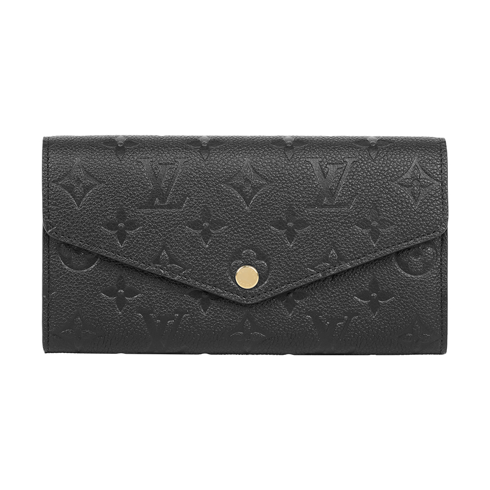 【Louis Vuitton】Monogram Sarah 牛皮壓紋發財長夾(黑色)