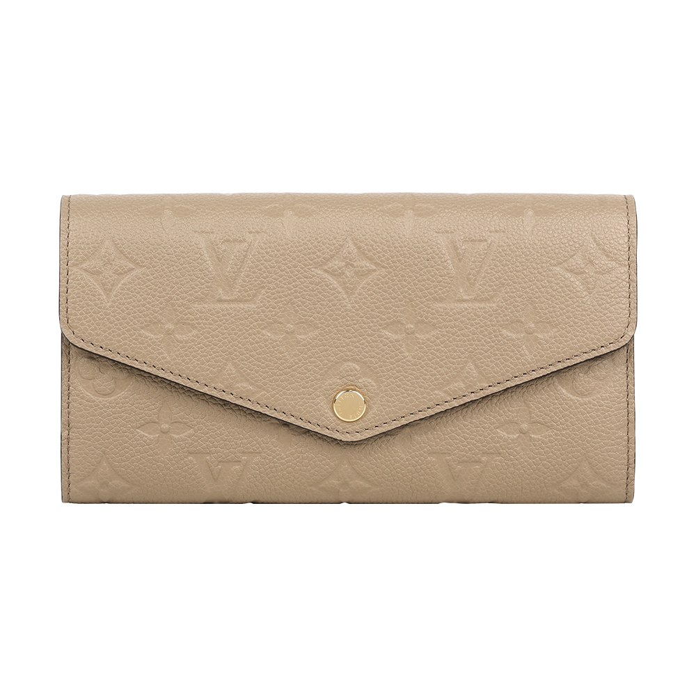 【Louis Vuitton】Monogram Sarah 牛皮壓紋發財長夾(沙色)